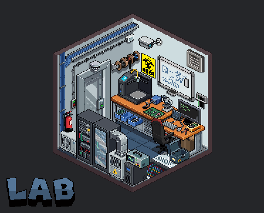 Pixel-art server laboratory